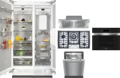 6 Piece Package Includes Refrigerator, Freezer, Cooktop, Wall Oven, Hood And Dishwasher