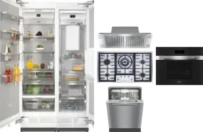 6 Piece Package Includes Refrigerator, Freezer, Cooktop, Wall Oven, Hood And Dishwasher