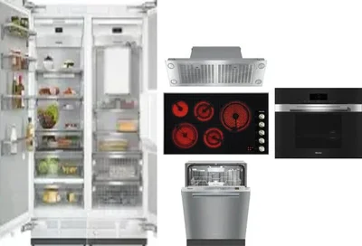 6 Piece Package Includes Refrigerator, Freezer, Cooktop, Wall Oven, Hood And Dishwasher