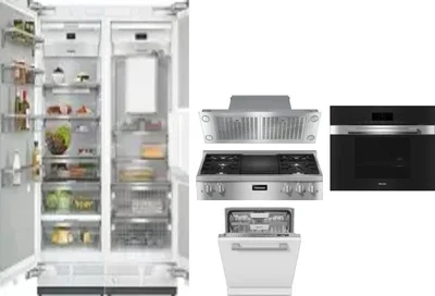 6 Piece Package Includes Refrigerator, Freezer, Cooktop, Wall Oven, Hood And Dishwasher