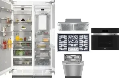 6 Piece Package Includes Refrigerator, Freezer, Cooktop, Wall Oven, Hood And Dishwasher