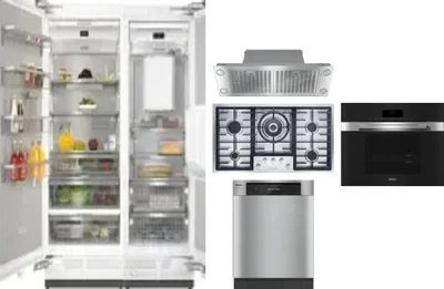 6 Piece Package Includes Refrigerator, Freezer, Cooktop, Wall Oven, Hood And Dishwasher
