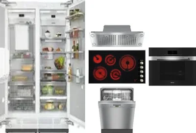 6 Piece Package Includes Refrigerator, Freezer, Cooktop, Wall Oven, Hood And Dishwasher