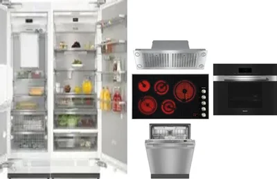 6 Piece Package Includes Refrigerator, Freezer, Cooktop, Wall Oven, Hood And Dishwasher