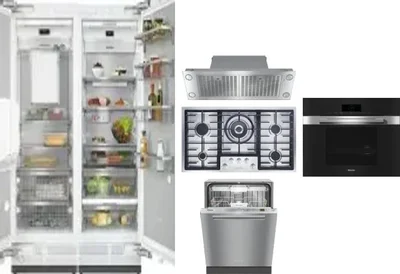 6 Piece Package Includes Refrigerator, Freezer, Cooktop, Wall Oven, Hood And Dishwasher