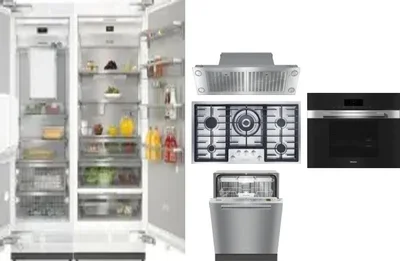6 Piece Package Includes Refrigerator, Freezer, Cooktop, Wall Oven, Hood And Dishwasher