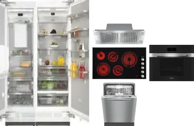 6 Piece Package Includes Refrigerator, Freezer, Cooktop, Wall Oven, Hood And Dishwasher