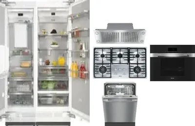6 Piece Package Includes Refrigerator, Freezer, Cooktop, Wall Oven, Hood And Dishwasher