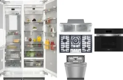 6 Piece Package Includes Refrigerator, Freezer, Cooktop, Wall Oven, Hood And Dishwasher