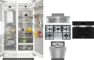 6 Piece Package Includes Refrigerator, Freezer, Cooktop, Wall Oven, Hood And Dishwasher