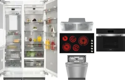 6 Piece Package Includes Refrigerator, Freezer, Cooktop, Wall Oven, Hood And Dishwasher