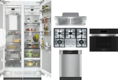 6 Piece Package Includes Refrigerator, Freezer, Cooktop, Wall Oven, Hood And Dishwasher