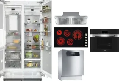 6 Piece Package Includes Refrigerator, Freezer, Cooktop, Wall Oven, Hood And Dishwasher