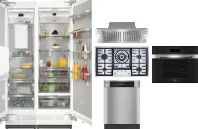 6 Piece Package Includes Refrigerator, Freezer, Cooktop, Wall Oven, Hood And Dishwasher