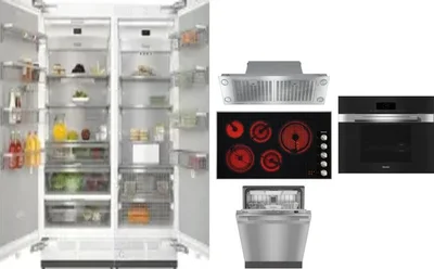 6 Piece Package Includes Refrigerator, Freezer, Cooktop, Wall Oven, Hood And Dishwasher