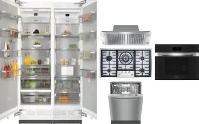 6 Piece Package Includes Refrigerator, Freezer, Cooktop, Wall Oven, Hood And Dishwasher