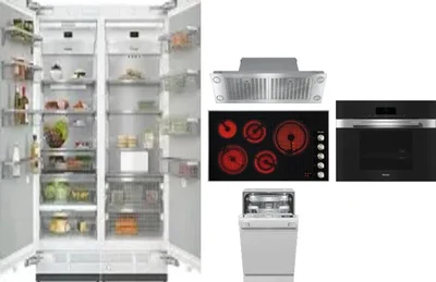 6 Piece Package Includes Refrigerator, Freezer, Cooktop, Wall Oven, Hood And Dishwasher