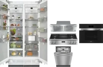 6 Piece Package Includes Refrigerator, Freezer, Cooktop, Wall Oven, Hood And Dishwasher