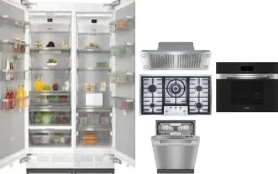 6 Piece Package Includes Refrigerator, Freezer, Cooktop, Wall Oven, Hood And Dishwasher