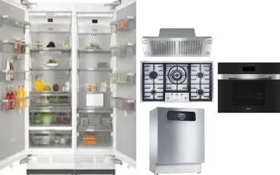 6 Piece Package Includes Refrigerator, Freezer, Cooktop, Wall Oven, Hood And Dishwasher