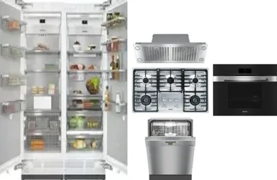 6 Piece Package Includes Refrigerator, Freezer, Cooktop, Wall Oven, Hood And Dishwasher