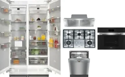 6 Piece Package Includes Refrigerator, Freezer, Cooktop, Wall Oven, Hood And Dishwasher