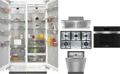 6 Piece Package Includes Refrigerator, Freezer, Cooktop, Wall Oven, Hood And Dishwasher