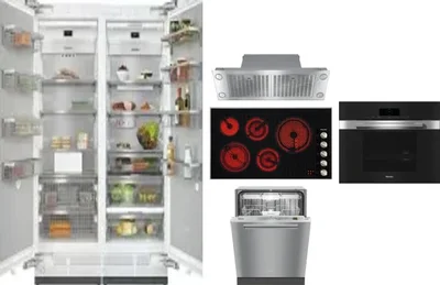 6 Piece Package Includes Refrigerator, Freezer, Cooktop, Wall Oven, Hood And Dishwasher
