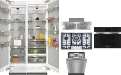 6 Piece Package Includes Refrigerator, Freezer, Cooktop, Wall Oven, Hood And Dishwasher