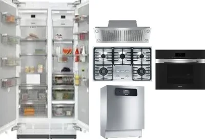 6 Piece Package Includes Refrigerator, Freezer, Cooktop, Wall Oven, Hood And Dishwasher