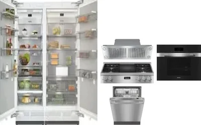 6 Piece Package Includes Refrigerator, Freezer, Cooktop, Wall Oven, Hood And Dishwasher