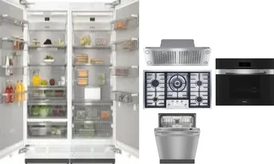 6 Piece Package Includes Refrigerator, Freezer, Cooktop, Wall Oven, Hood And Dishwasher