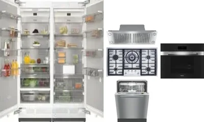 6 Piece Package Includes Refrigerator, Freezer, Cooktop, Wall Oven, Hood And Dishwasher