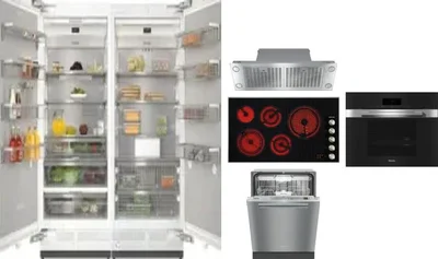 6 Piece Package Includes Refrigerator, Freezer, Cooktop, Wall Oven, Hood And Dishwasher