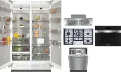 6 Piece Package Includes Refrigerator, Freezer, Cooktop, Wall Oven, Hood And Dishwasher