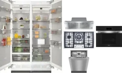 6 Piece Package Includes Refrigerator, Freezer, Cooktop, Wall Oven, Hood And Dishwasher