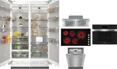 6 Piece Package Includes Refrigerator, Freezer, Cooktop, Wall Oven, Hood And Dishwasher