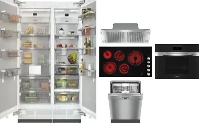 6 Piece Package Includes Refrigerator, Freezer, Cooktop, Wall Oven, Hood And Dishwasher