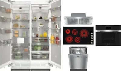 6 Piece Package Includes Refrigerator, Freezer, Cooktop, Wall Oven, Hood And Dishwasher