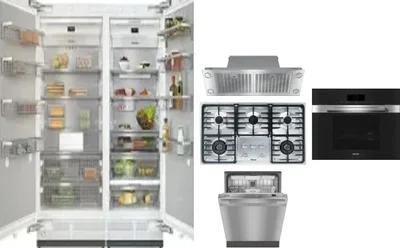 6 Piece Package Includes Refrigerator, Freezer, Cooktop, Wall Oven, Hood And Dishwasher