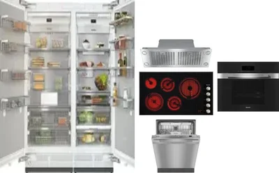 6 Piece Package Includes Refrigerator, Freezer, Cooktop, Wall Oven, Hood And Dishwasher
