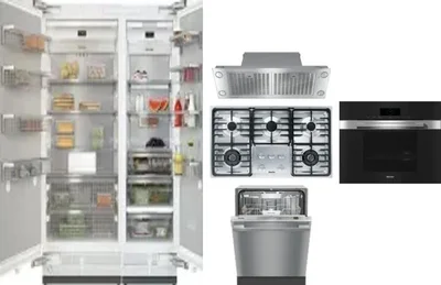 6 Piece Package Includes Refrigerator, Freezer, Cooktop, Wall Oven, Hood And Dishwasher