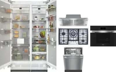 6 Piece Package Includes Refrigerator, Freezer, Cooktop, Wall Oven, Hood And Dishwasher