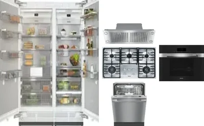 6 Piece Package Includes Refrigerator, Freezer, Cooktop, Wall Oven, Hood And Dishwasher