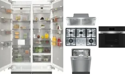 6 Piece Package Includes Refrigerator, Freezer, Cooktop, Wall Oven, Hood And Dishwasher
