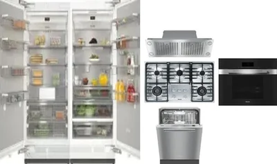 6 Piece Package Includes Refrigerator, Freezer, Cooktop, Wall Oven, Hood And Dishwasher