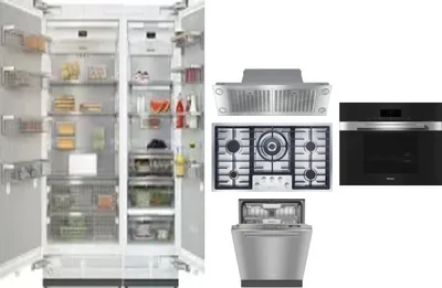 6 Piece Package Includes Refrigerator, Freezer, Cooktop, Wall Oven, Hood And Dishwasher