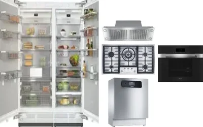 6 Piece Package Includes Refrigerator, Freezer, Cooktop, Wall Oven, Hood And Dishwasher
