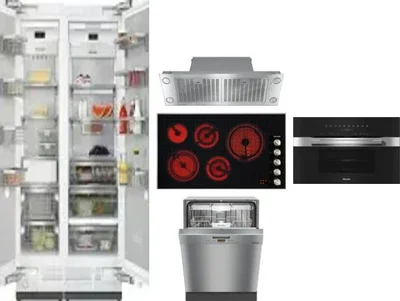 6 Piece Package Includes Refrigerator, Freezer, Cooktop, Wall Oven, Hood And Dishwasher
