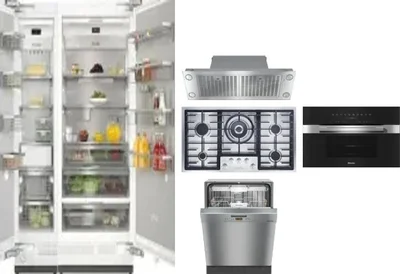 6 Piece Package Includes Refrigerator, Freezer, Cooktop, Wall Oven, Hood And Dishwasher